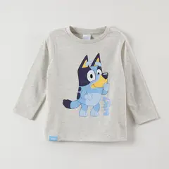 BLUEY - Polera Manga Larga Niño Fun Gris