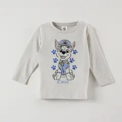 PAW PATROL - Polera Manga Larga Niño Chase Colors Gris