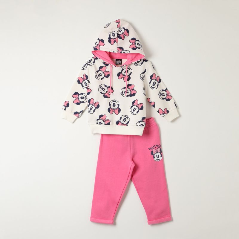 DISNEY - Conjunto Polerón con Capucha y Pantalón Minnie Mouse - Niñas 2-5 Años