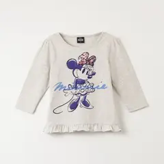 DISNEY - Polera Manga Larga Niña Minnie Smile Gris