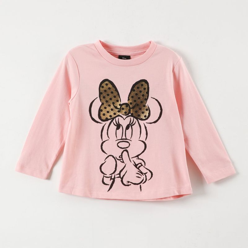 DISNEY - Polera Manga Larga Niña Minnie Glow Rosado Disney