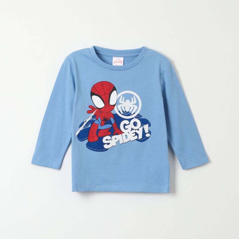 MARVEL - Polera Manga Larga Niño Spidey Go! Celeste Marvel
