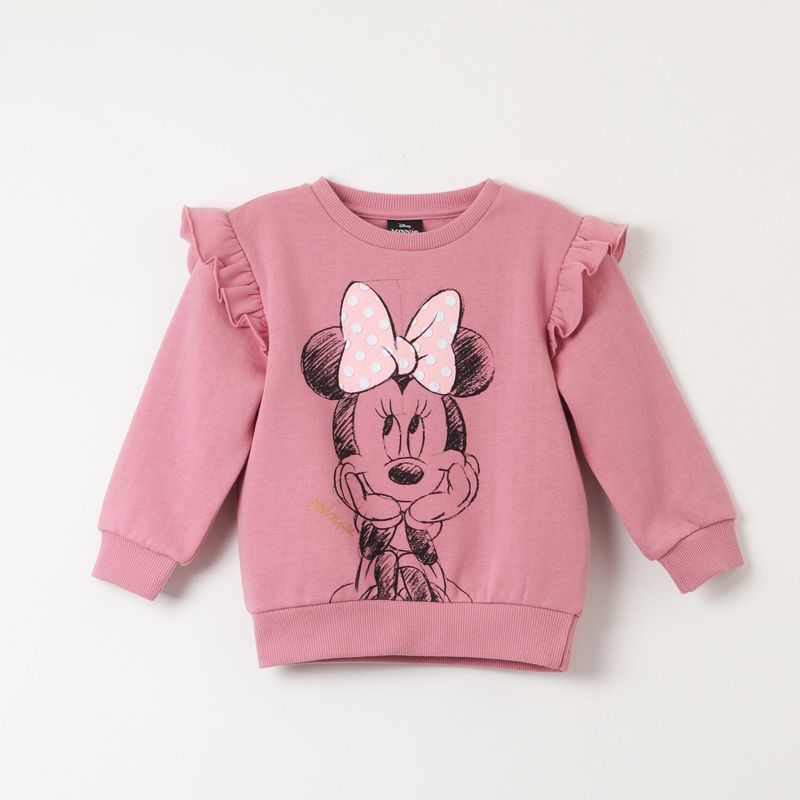 DISNEY - Poleron Cerrado Niña Minnie Sparkle Rosado Disney