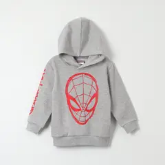 MARVEL - Poleron Cerrado Con Gorro Niño Spiderman Web Gris
