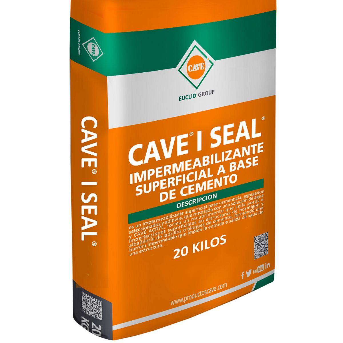 CAVE - CAVE I SEAL - Impermeabilizante Superficial Base Cementicia, Saco 20 Kg