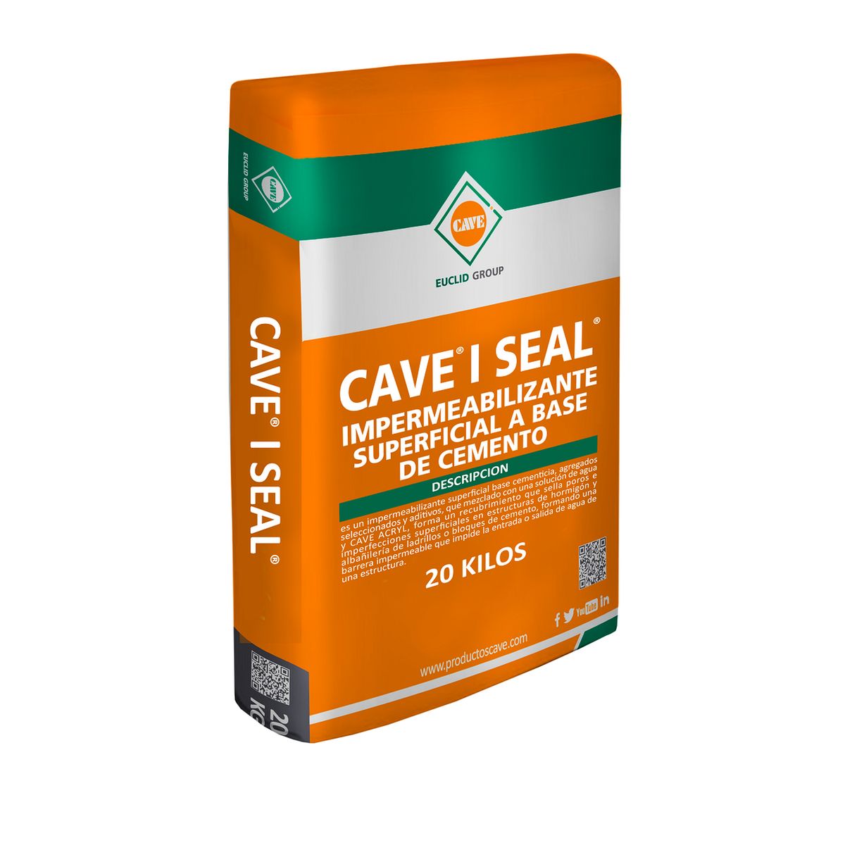 CAVE - CAVE I SEAL - Impermeabilizante Superficial Base Cementicia, Saco 20 Kg