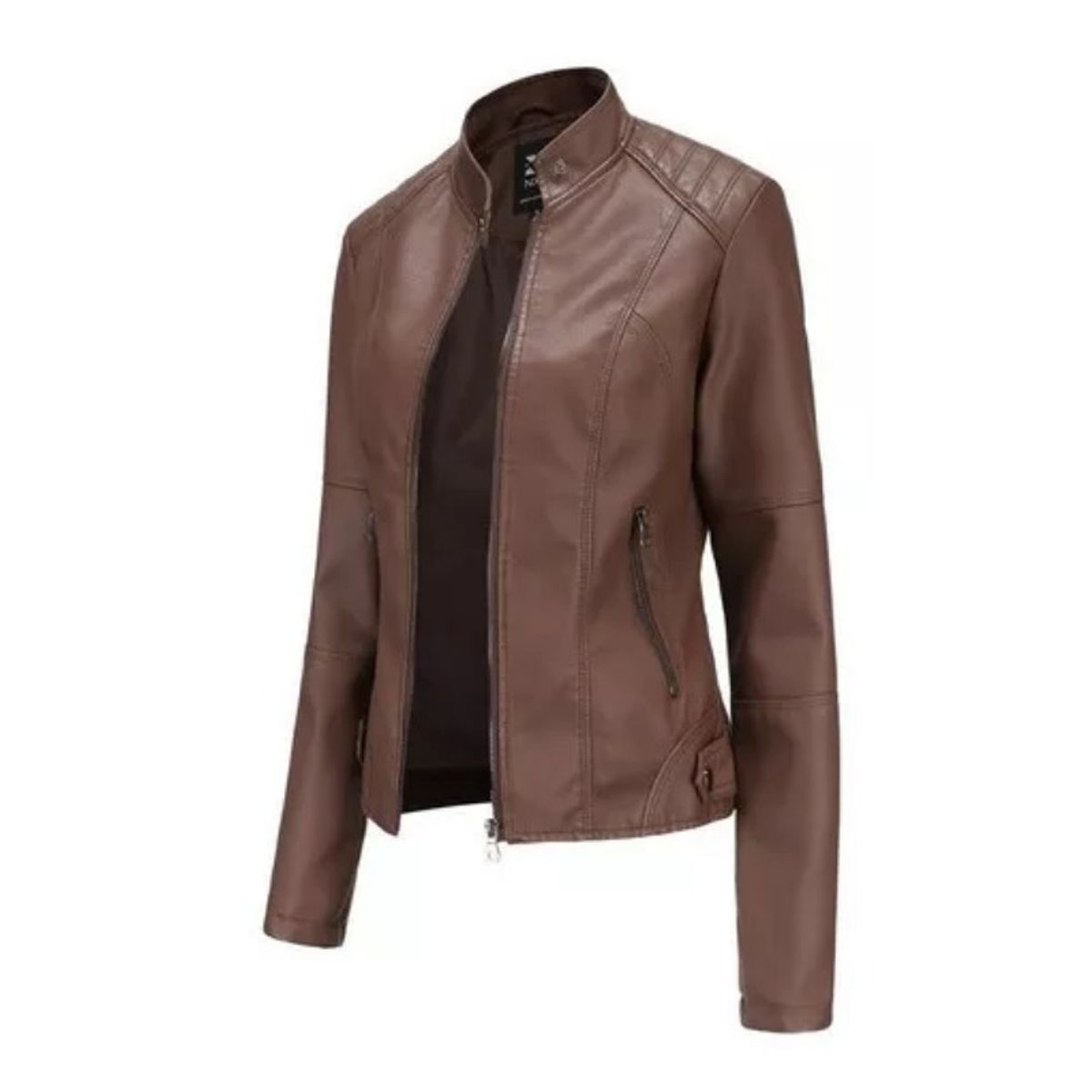 GIOIO - Chaqueta De Cuero Biker Slim Mujer