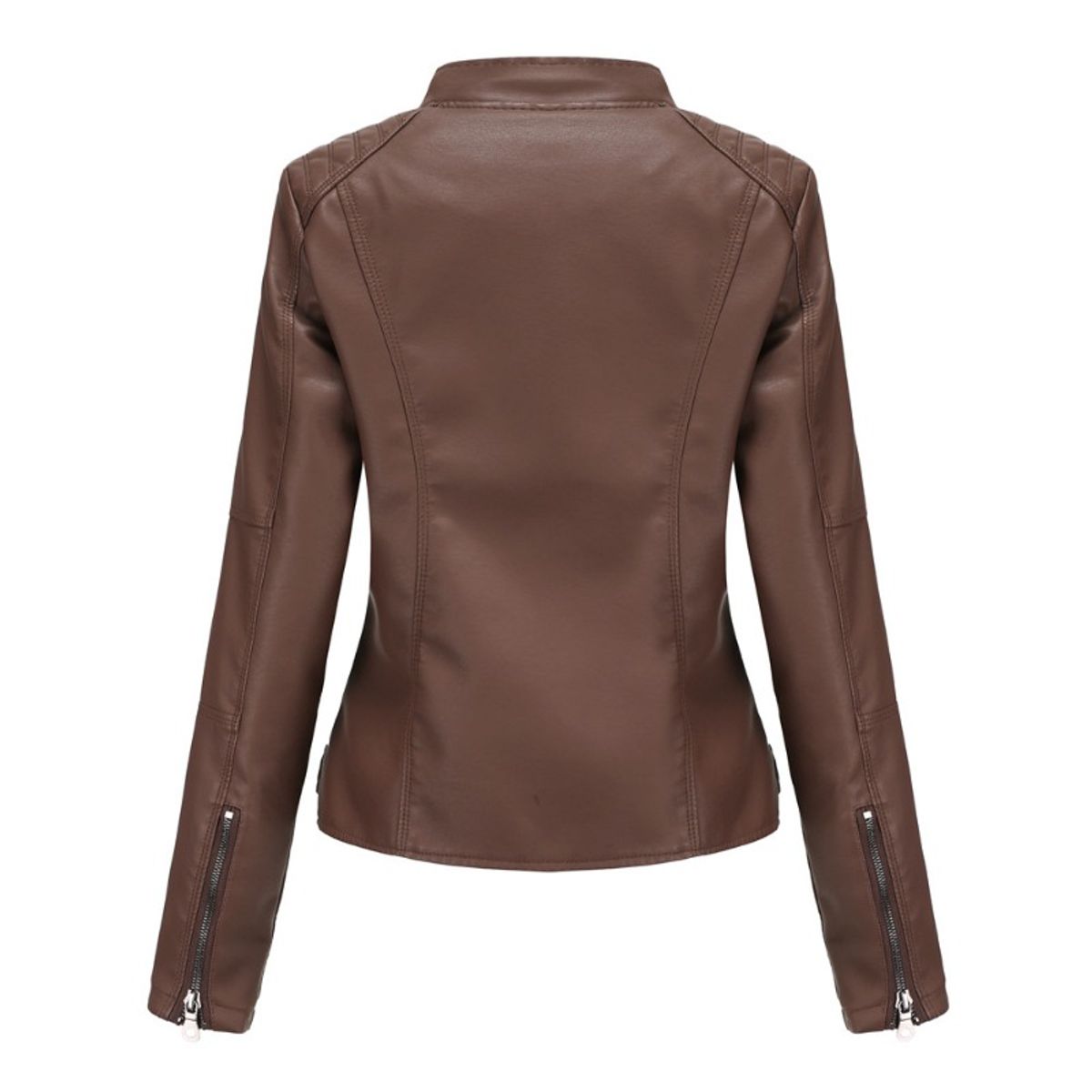 GIOIO - Chaqueta De Cuero Biker Slim Mujer