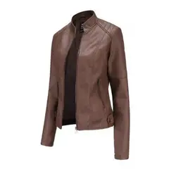 GIOIO - Chaqueta De Cuero Biker Slim Mujer