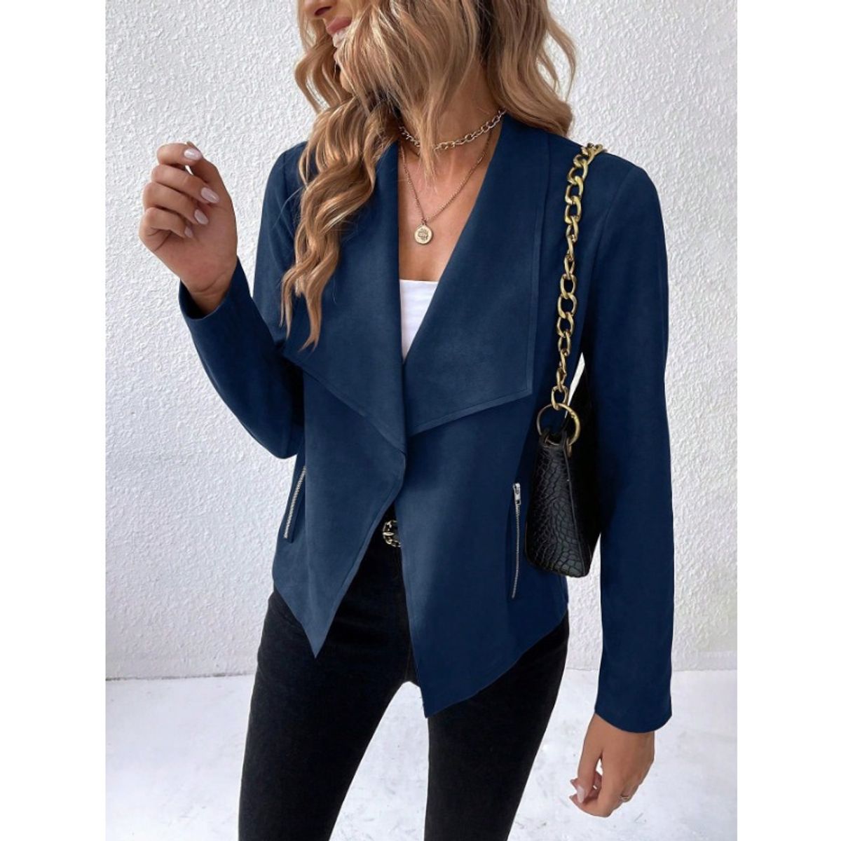 GIOIO - Chaqueta Mujer Piel Corta Estilo Motera Casual
