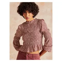 LOUNGE - Blusa Boho Panal De Abejas