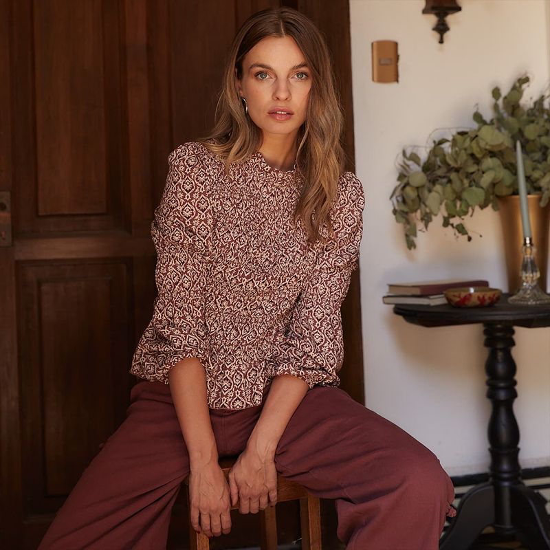 LOUNGE - Blusa Boho Panal De Abejas LOUNGE