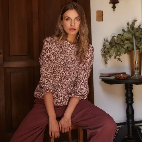 LOUNGE - Blusa Boho Panal De Abejas