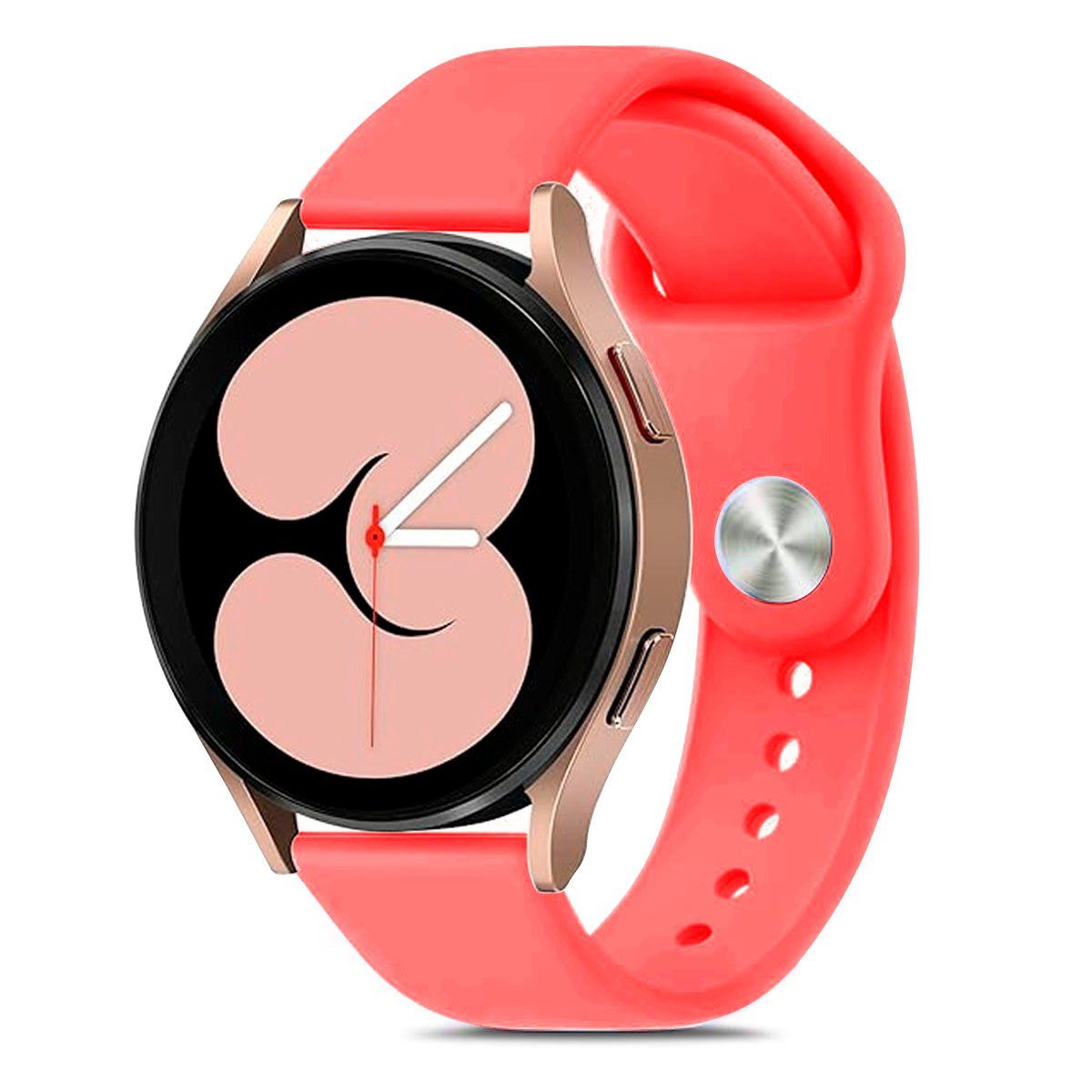 JOIGO - Correa de Goma Compatible Con Samsung Galaxy Watch 20mm Rojo