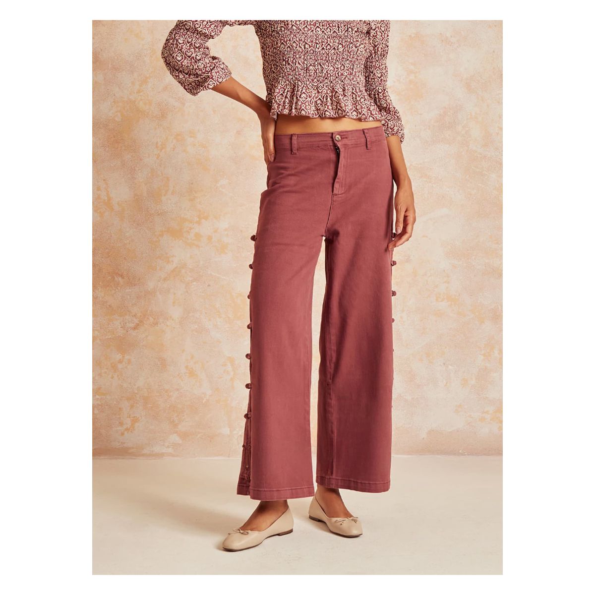 LOUNGE - Pantalón Boho Nudos LOUNGE