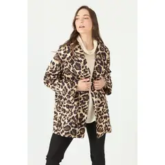 PRIVILEGE - Chaqueta beige animal print 2233 - Beige