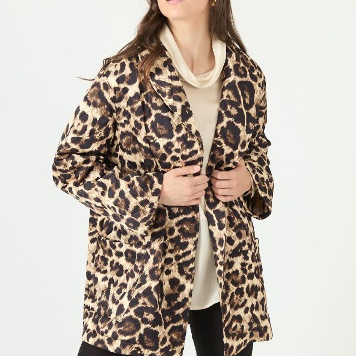PRIVILEGE - Chaqueta beige animal print PRIVILEGE 2233