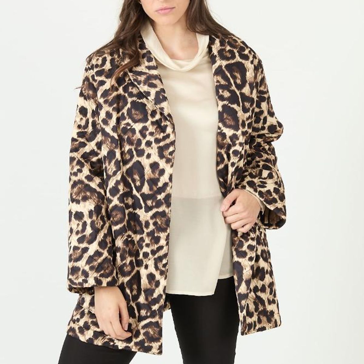 PRIVILEGE - Chaqueta beige animal print PRIVILEGE 2233