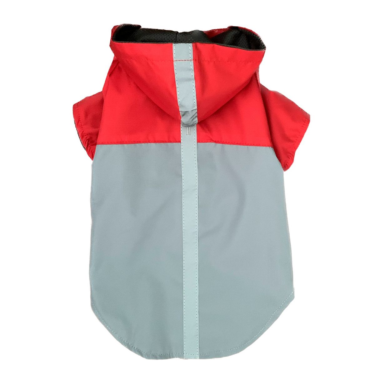 MASCOTACHIC - Impermeable Gris Rojo talla M