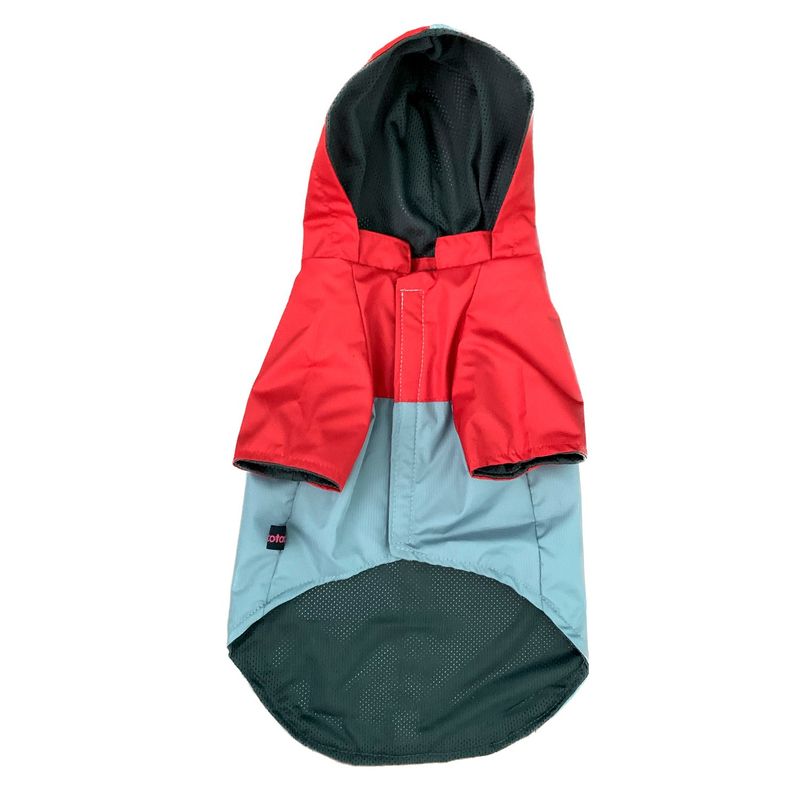 MASCOTACHIC - Impermeable Gris Rojo talla XL