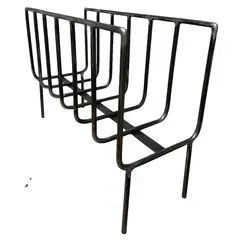KAS - Leñero para Parrillas Quincho o Brasero tipo Canasto (48 x 23 x 30cm)
