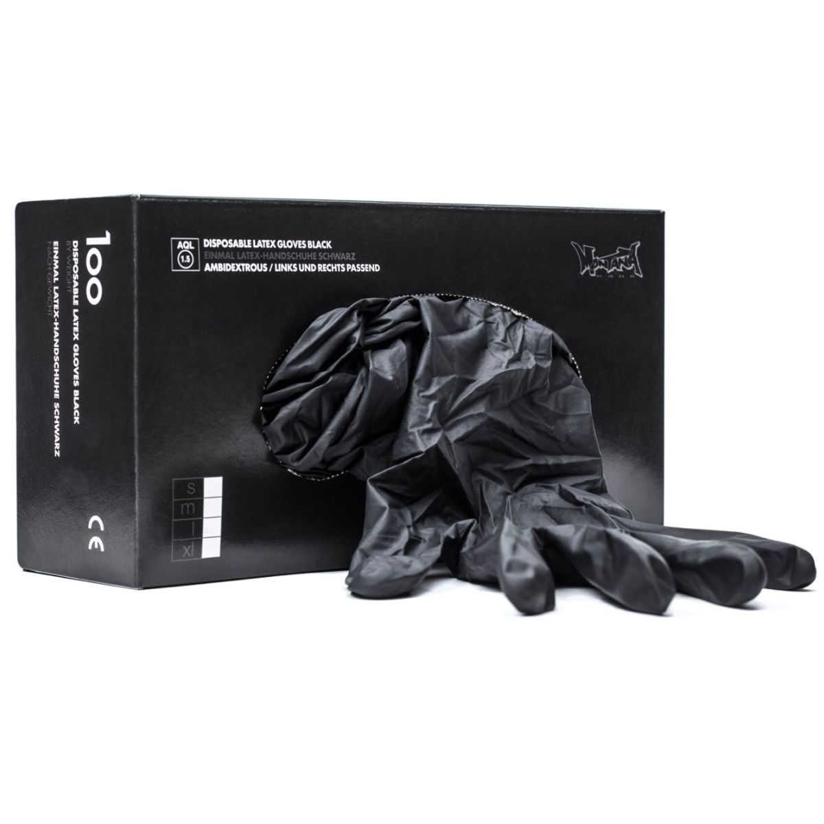 MONTANA - Guantes De Latex Negros Montana Talla S Caja 100 Unidades