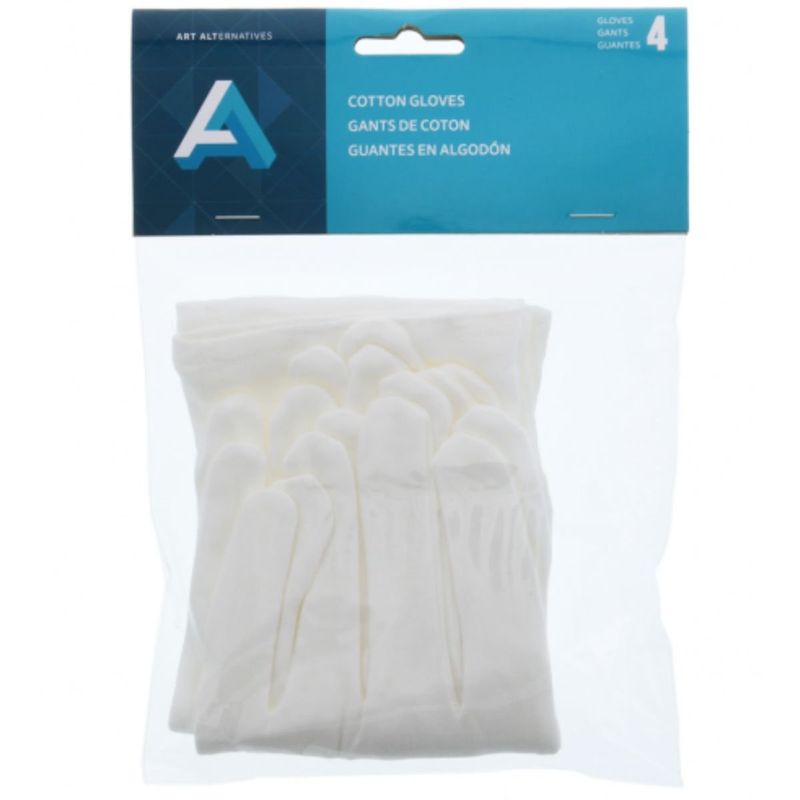 GENERICO - Guantes 100% Algodón Blancos Mediano Art Alternatives Pack 4