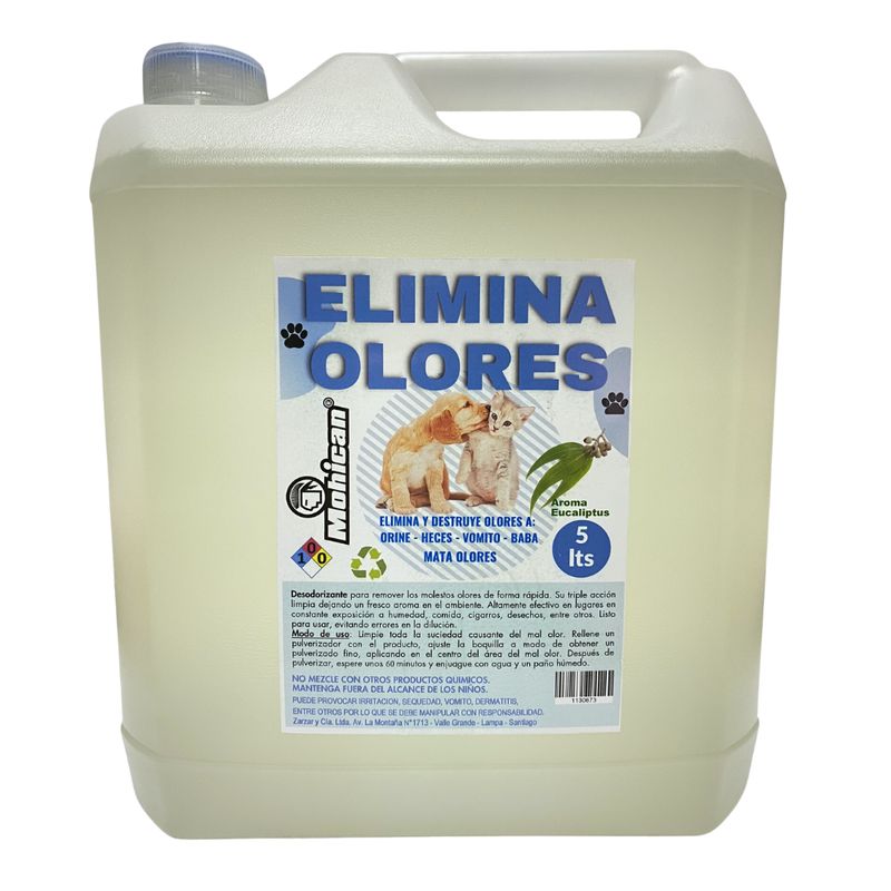 GENERICO - ELIMINADOR Y DESTRUCTOR DE OLOR ORINA Y HECES EUCALIPTO 5 LT