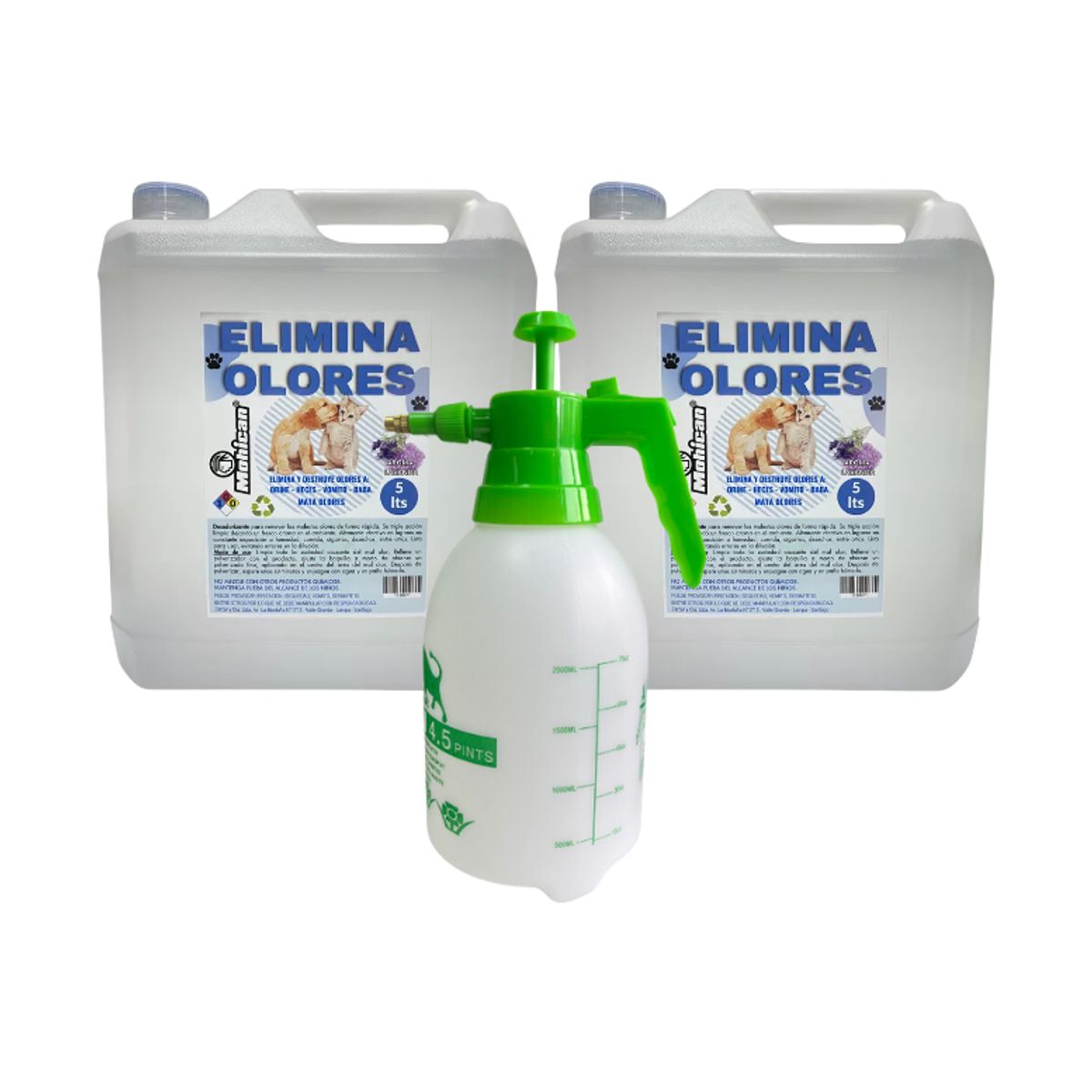 MOHICAN - PROMO 2 ELIMINA OLORES ORINA Y HECES LAVANDA 5LT + FUMIG 2L