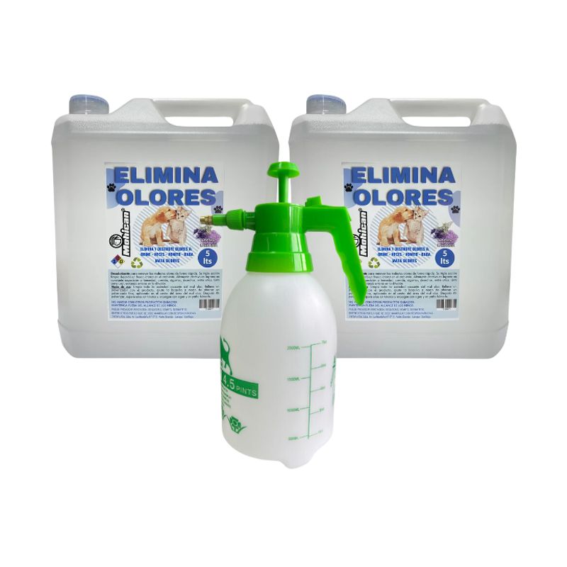MOHICAN - PROMO 2 ELIMINA OLORES ORINA Y HECES LAVANDA 5LT + FUMIG 2L