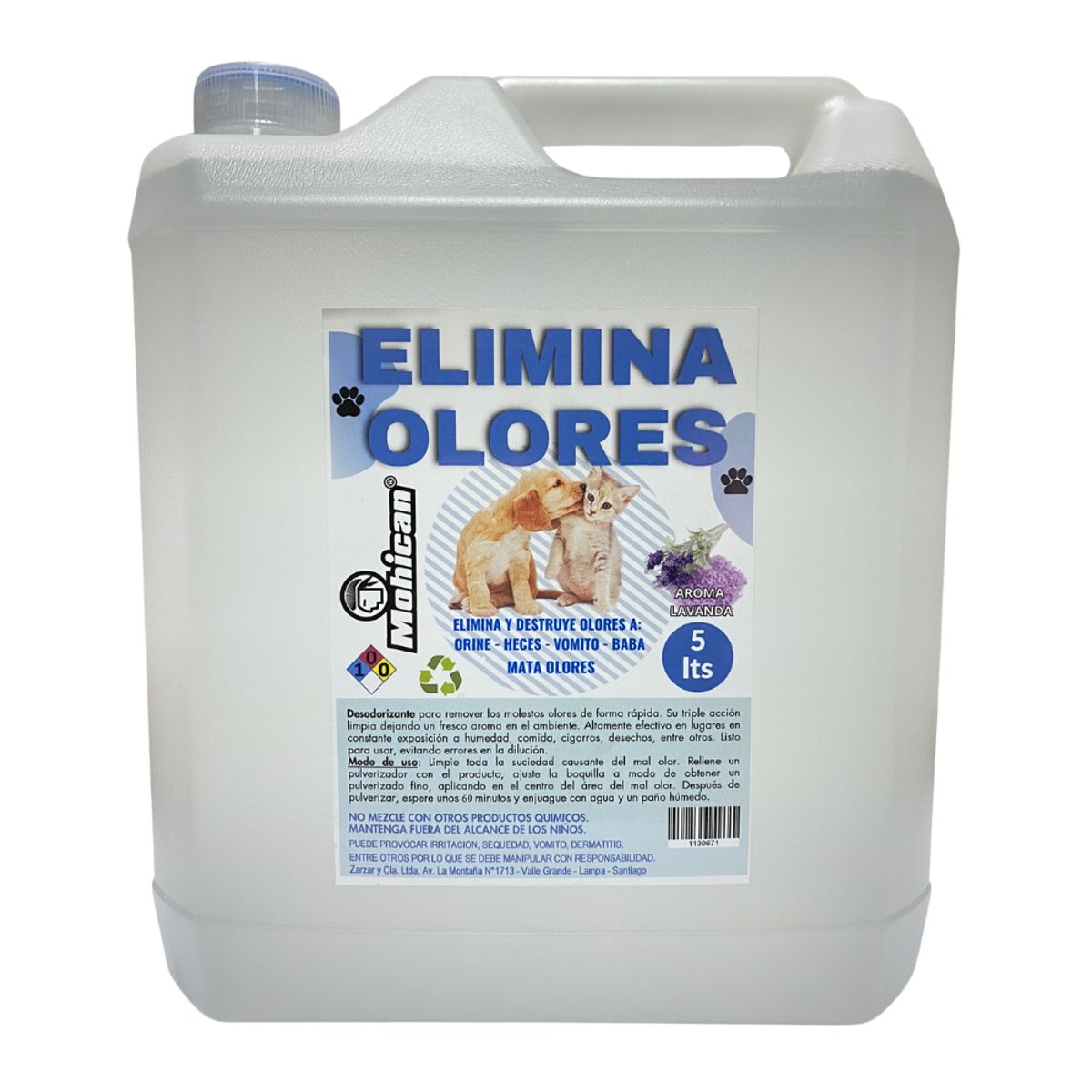 MOHICAN - PROMO 2 ELIMINA OLORES ORINA Y HECES LAVANDA 5LT + FUMIG 2L