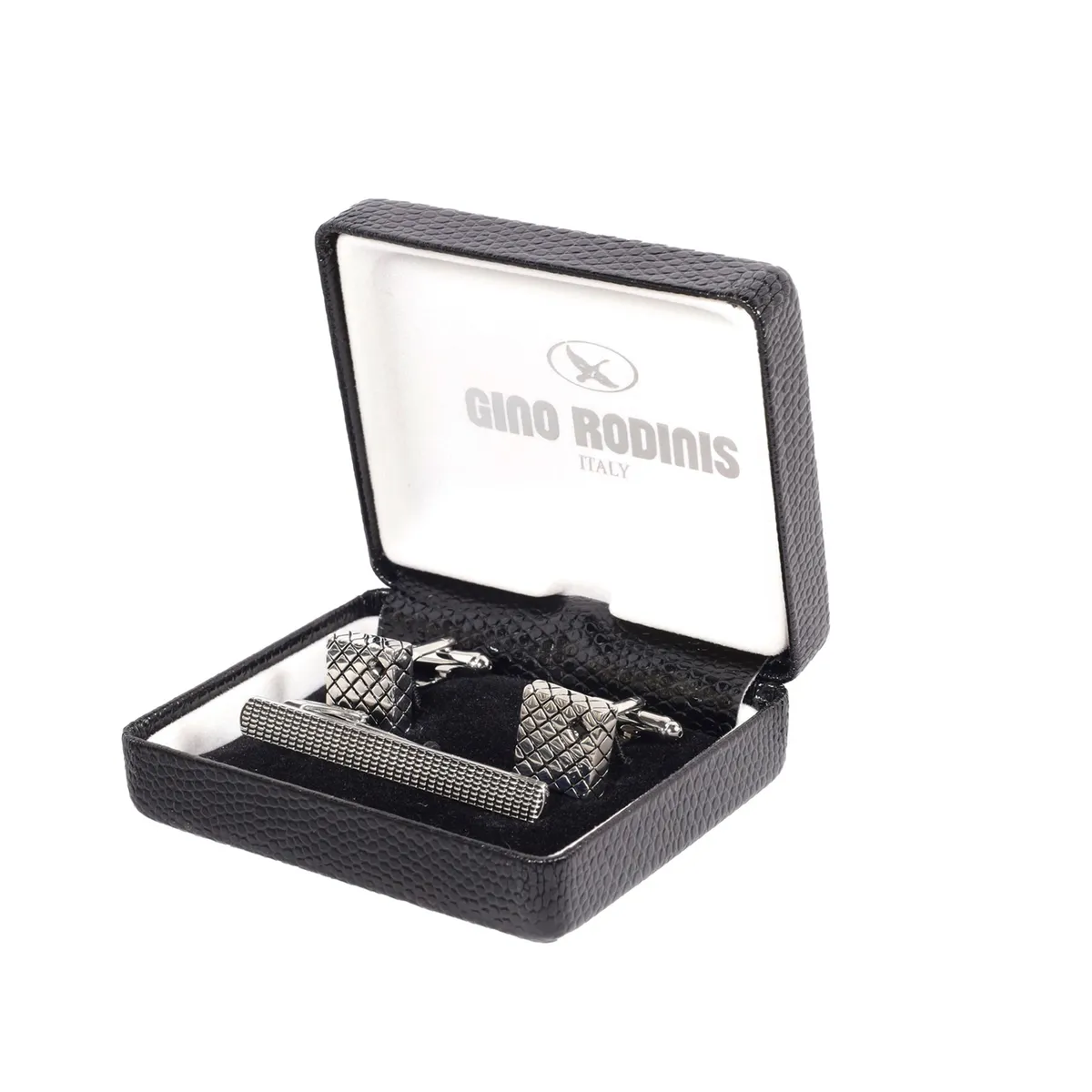 GINO RODINIS - Set de Pasador de Corbata y Colleras Gino Rodinis PAS031 Plateado