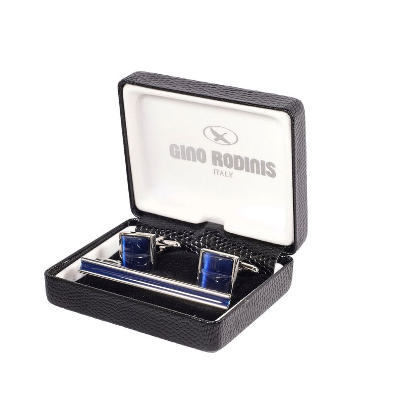 GINO RODINIS - Set de Pasador de Corbata y Colleras Gino Rodinis PAS032 Plateado