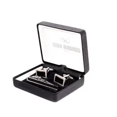 GINO RODINIS - Set de Pasador de Corbata y Colleras PAS033 Plateado