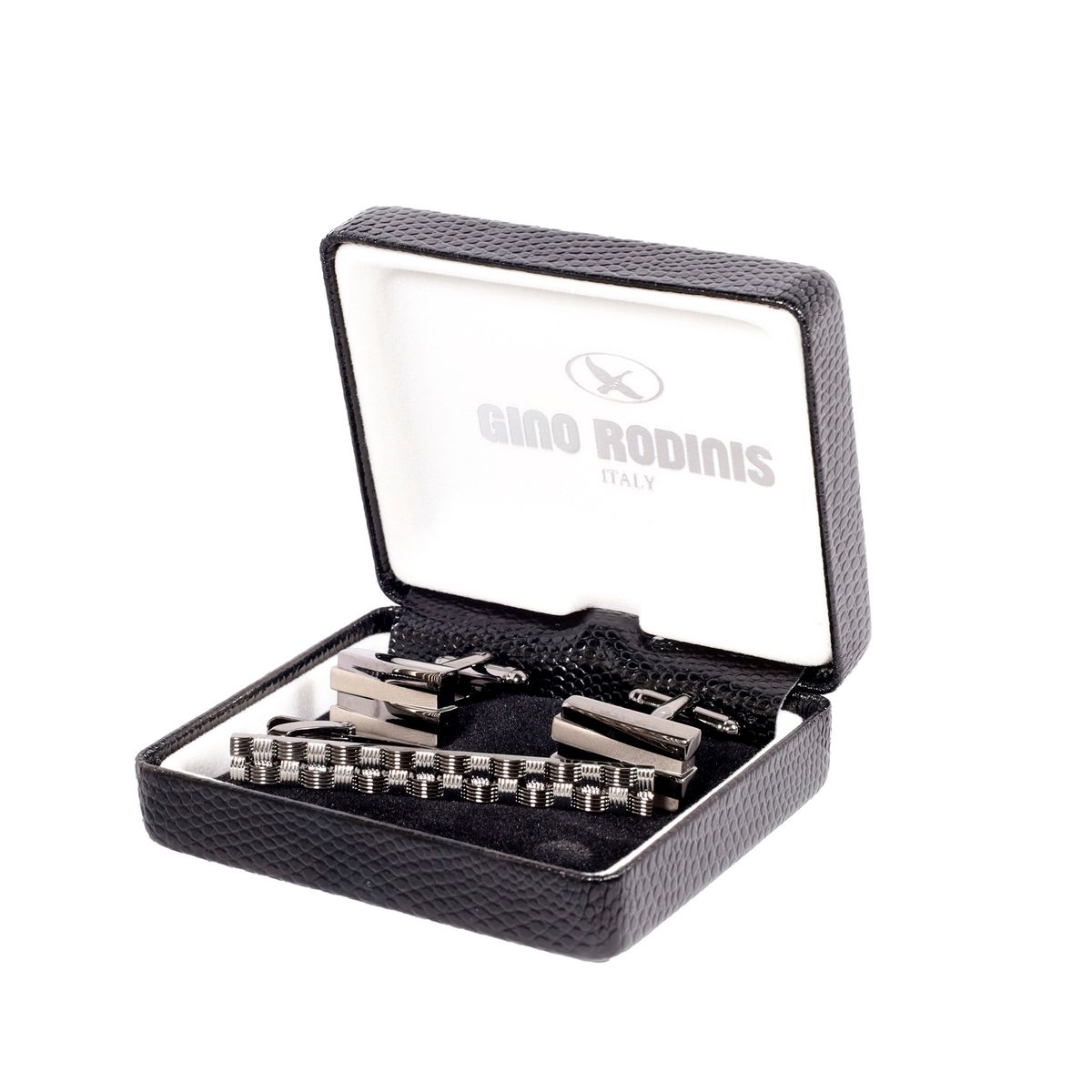 GINO RODINIS - Set de Pasador de Corbata y Colleras Gino Rodinis PAS034 Plateado