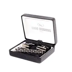 GINO RODINIS - Set de Pasador de Corbata y Colleras PAS034 Plateado