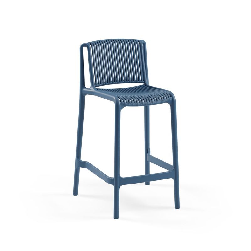 ROCA NEGRA - Taburete Nes Azul 65CM de polipropileno reforzado con fibra de vidrio.