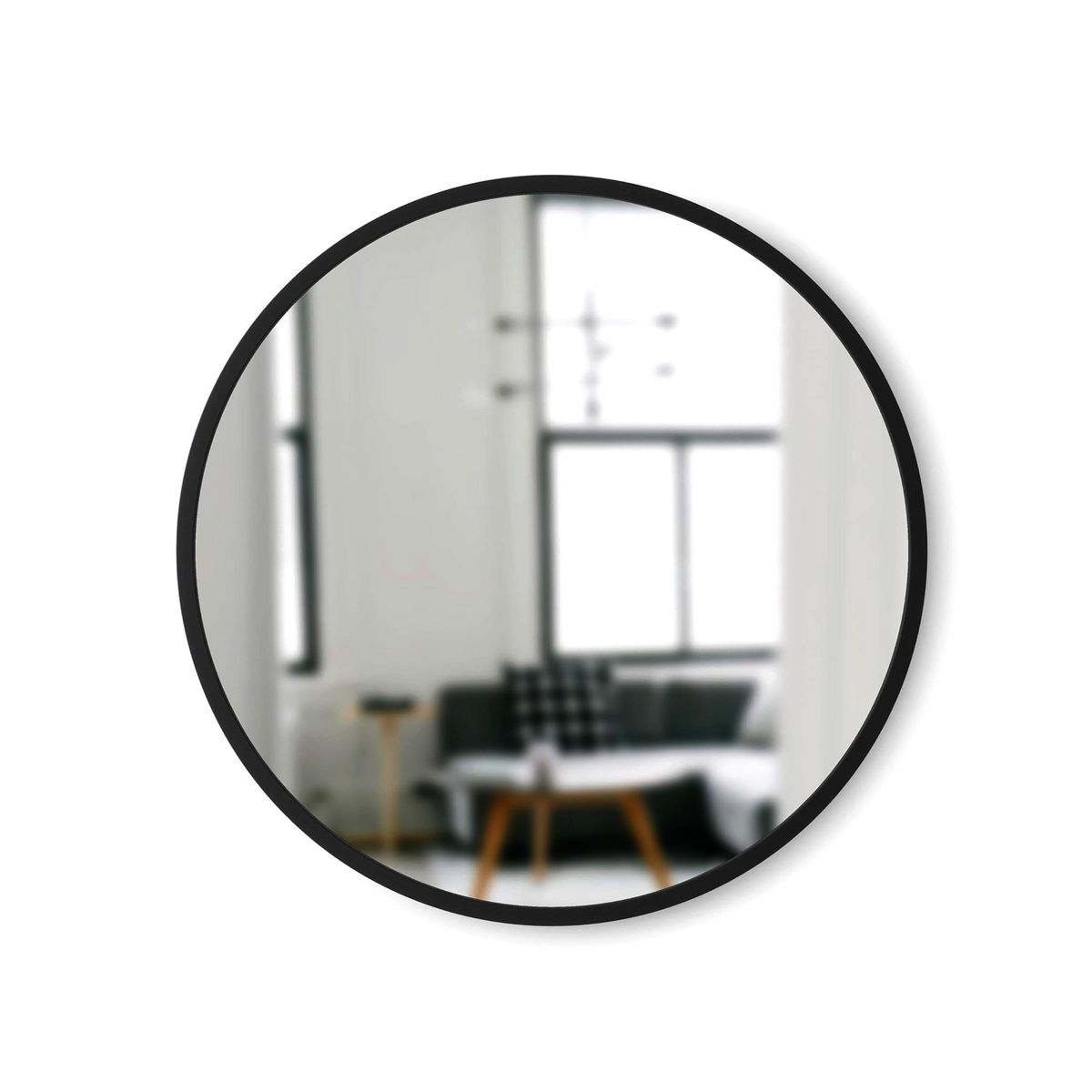 JOYTEK - Espejo Redondo para Colgar Negro 60 cm de diámetro