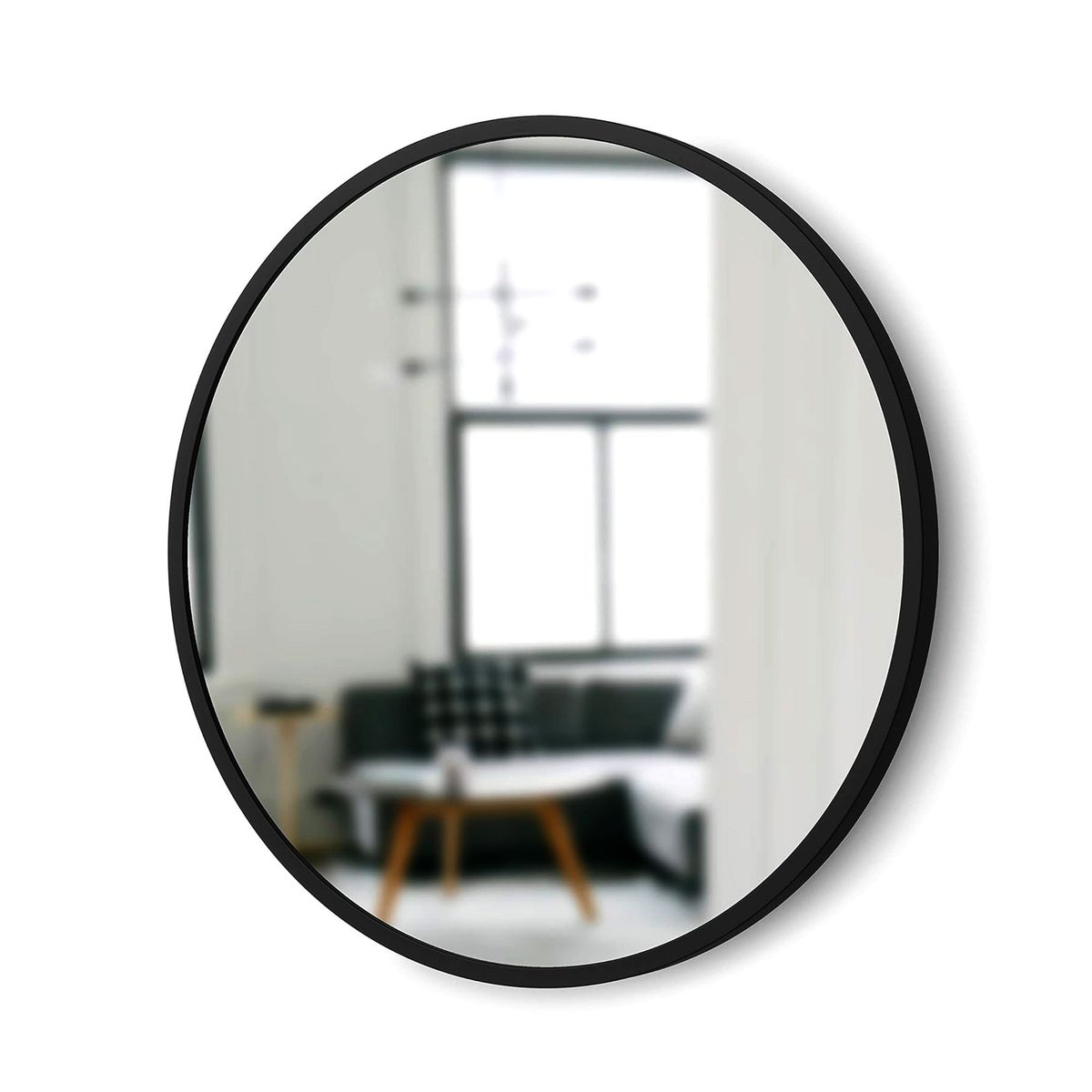 JOYTEK - Espejo Redondo para Colgar Negro 60 cm de diámetro