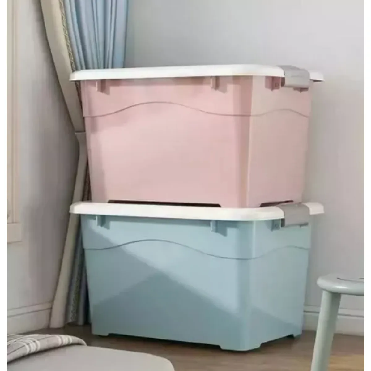 GENERICO - Caja Plástica Organizadora 38 Litros Con Ruedas Y Tapa