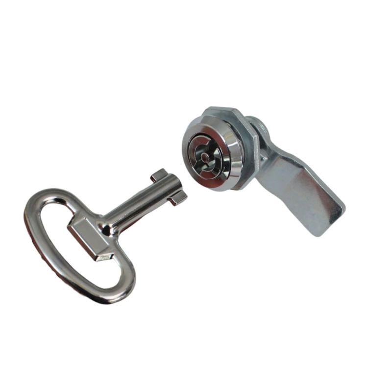GENERICO - Chapa Cromada para Tableros con Llave Universal