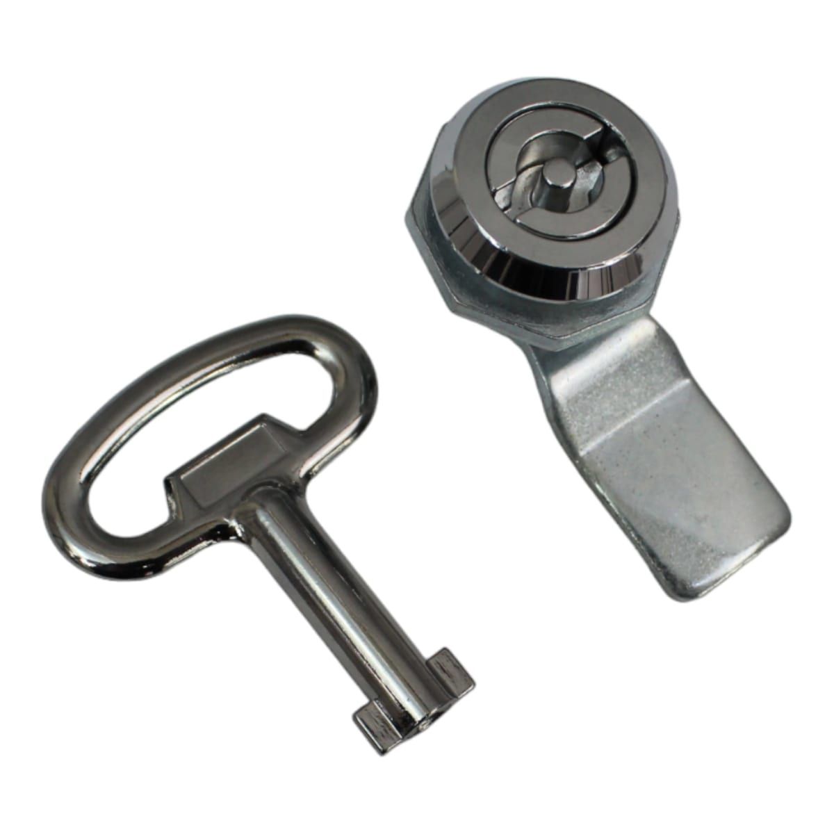 GENERICO - Chapa Cromada para Tableros con Llave Universal