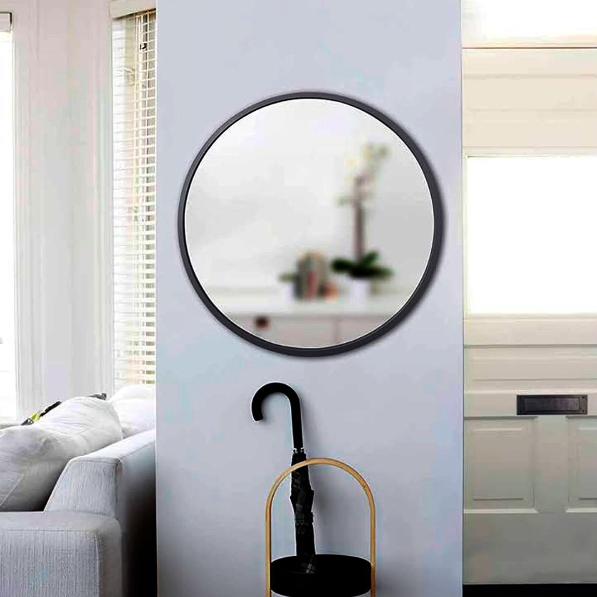 JOYTEK - Espejo Redondo para Colgar Negro 80 cm de diámetro