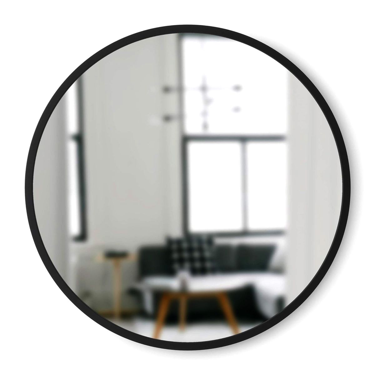 JOYTEK - Espejo Redondo para Colgar Negro 80 cm de diámetro