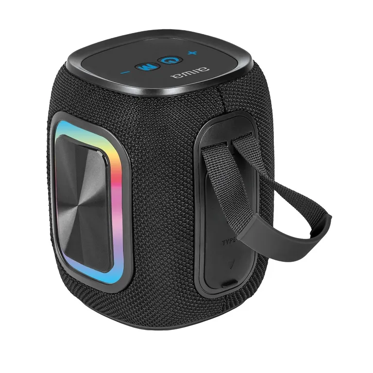 Parlante Bluetooth 12w Radio Fm Luz Rgb Aw-kb61 Negro