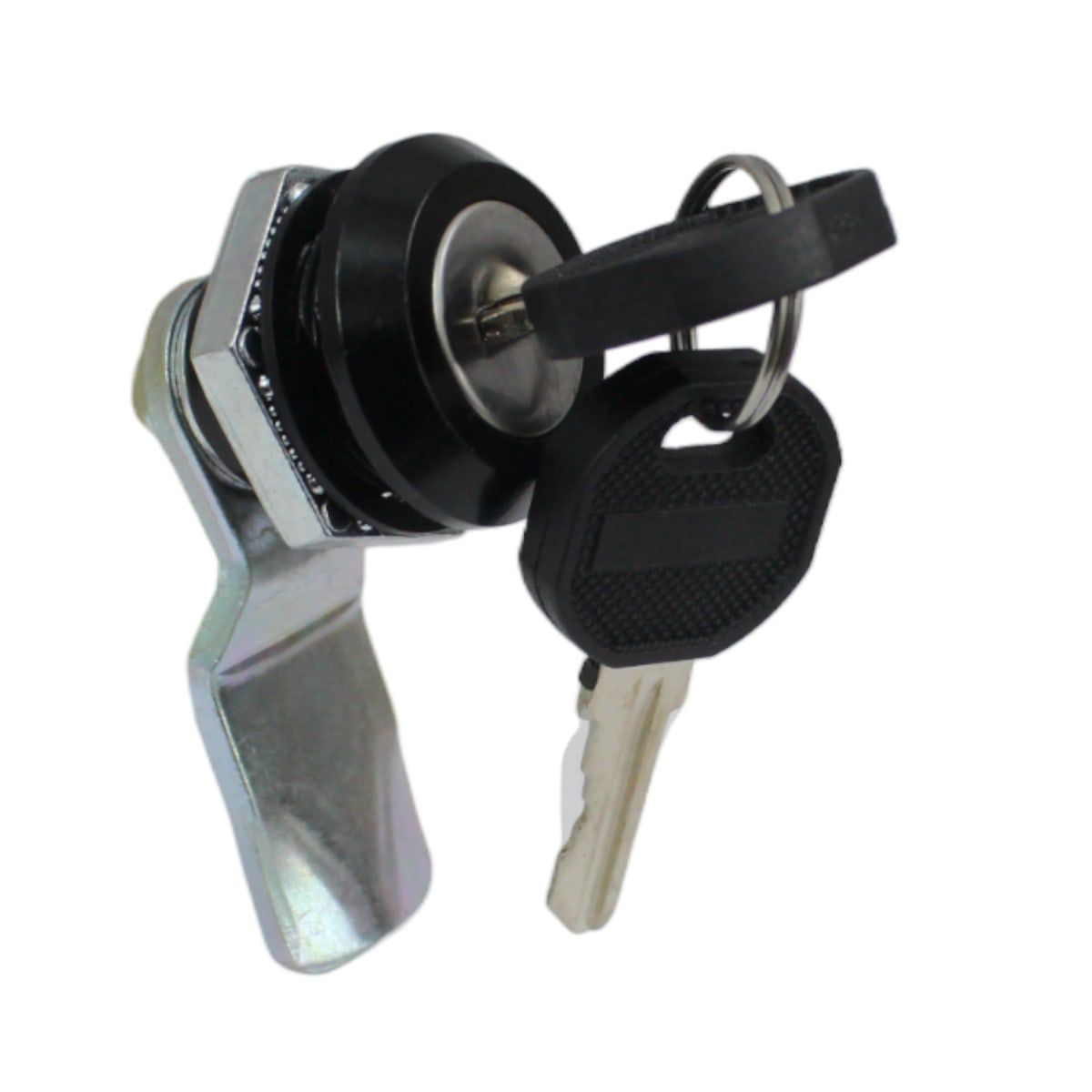 GENERICO - Chapa Metálica para Tableros con Llave y Bisel Plástico