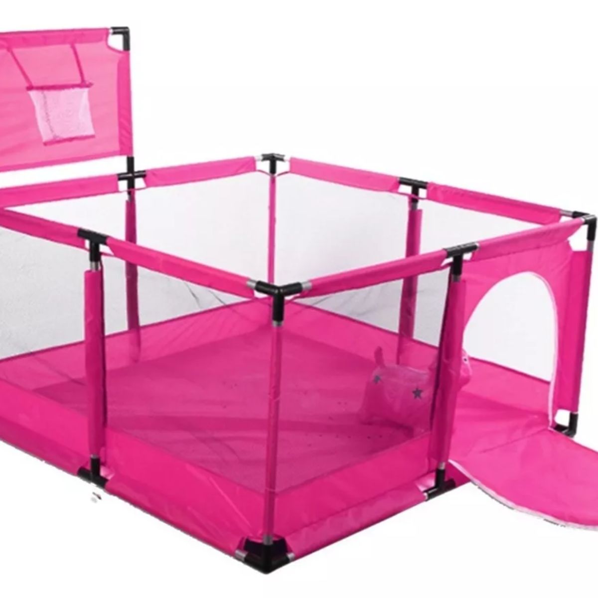 GENERICO - Corral Seguridad Bebes Con Aro de Basket 128cm Color Rosa