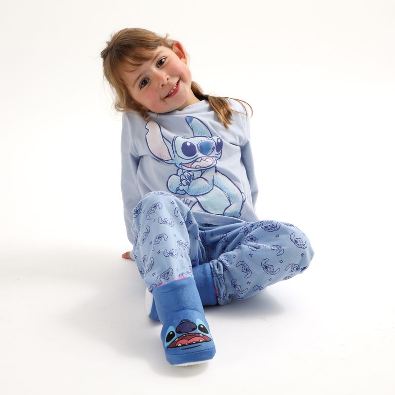 DISNEY - Conjunto Pijama Buzo Niña Lilo & Stitch One Celeste Disney
