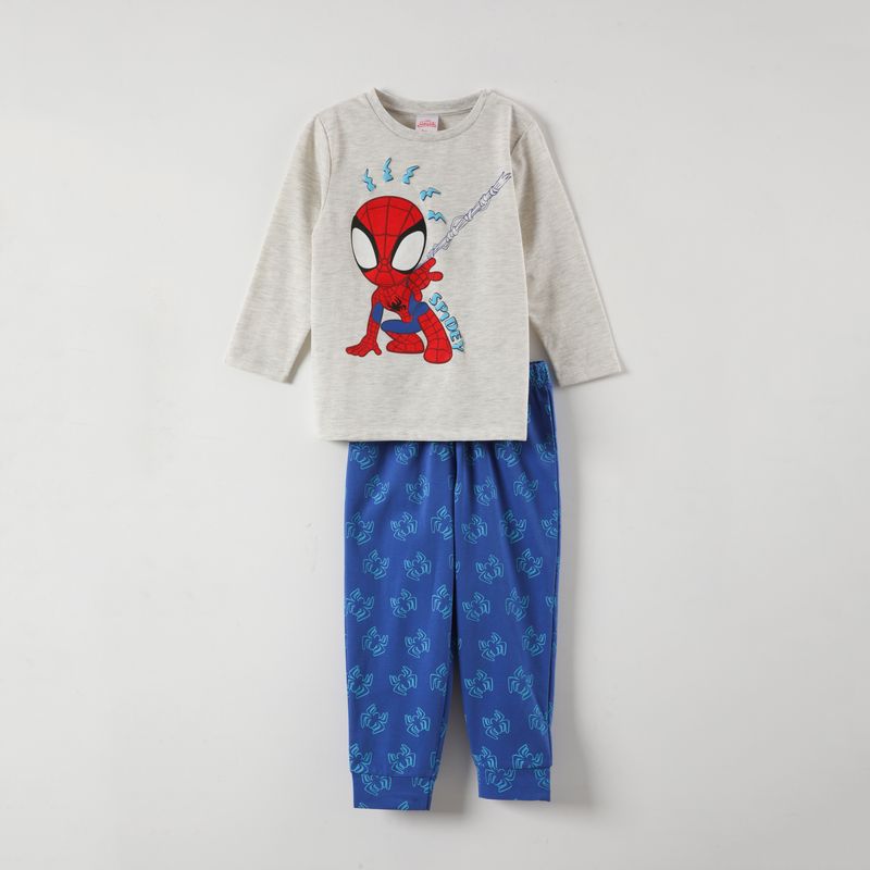 MARVEL - Conjunto Pijama Buzo Niño Spidey Arañitas Gris Marvel