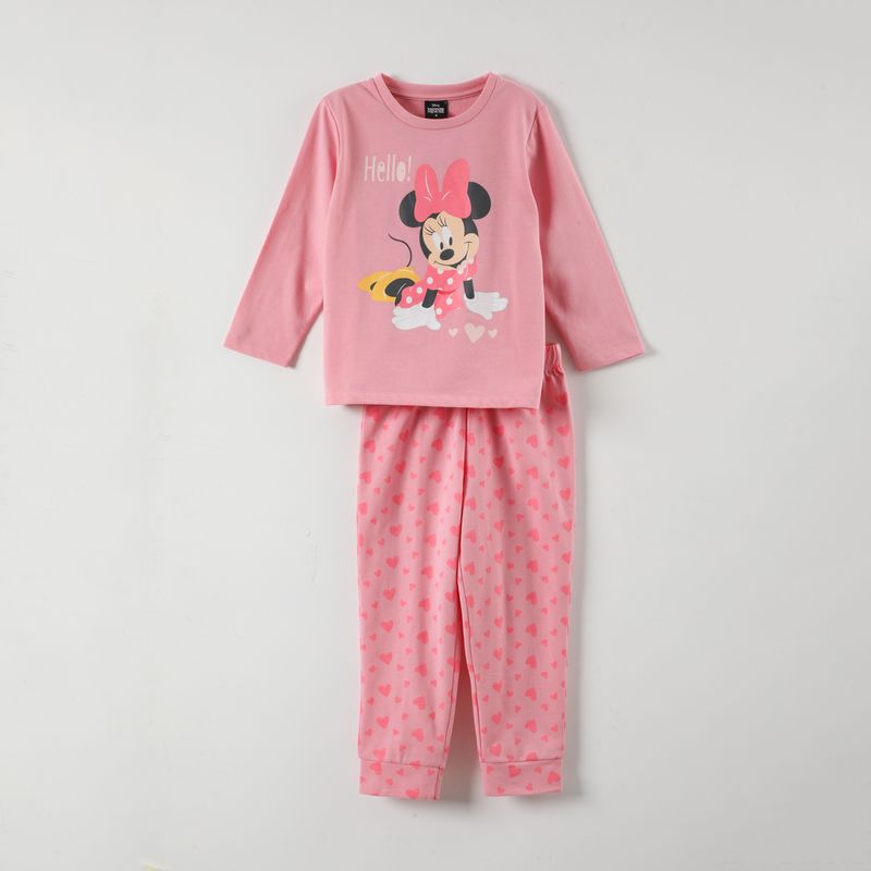 DISNEY - Pijama Mickey y Minnie Mouse Polera y Pantalón - Niños 2-8 Años